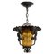 Vintage French Hanging Lamp in Metal and Yellow Glass, 1960 1