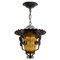 Vintage French Hanging Lamp in Metal and Yellow Glass, 1960, Image 1