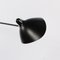 Mid-Century Modern Black Three Rotating Straight Arms Wall Lamp by Serge Mouille for Editions Serge Mouille 5