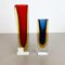 Italienische facettierte italienische Sommerso Vasen aus Muranoglas von Cenedese Vetri, 1970er, 2er Set 2