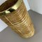 Mid-Century French Bauhaus Paper Bin in Rattan and Brass, 1960s 15