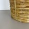 Mid-Century French Bauhaus Paper Bin in Rattan and Brass, 1960s 5