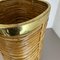 Mid-Century French Bauhaus Paper Bin in Rattan and Brass, 1960s 9