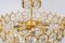 Large German Chandelier in Gilt Brass by Sciolari for Palwa, 1970s, Image 8