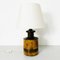 Mid-Century Italian Table Lamp in Briar and Metal with Opaque White Fabric, 1960s 6