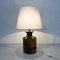 Mid-Century Italian Table Lamp in Briar and Metal with Opaque White Fabric, 1960s 8