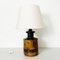 Mid-Century Italian Table Lamp in Briar and Metal with Opaque White Fabric, 1960s 3