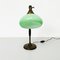 Italian Art Deco Ministerial Metal Table Lamp in Green Glass and Bakelite, 1930 2