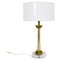 Mid-Century Italian Column-Shaped Table Lamp in Acrylic Glass and Brass, 1970s, Image 1
