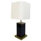Mid-Century Italian Table Lamp Brown Acrylic Glass and Brass, 1970s 1