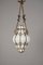 Mid-Century Venetian Brass and Mouth Blown Murano White Glass Chandelier, 1940s 12