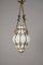 Mid-Century Venetian Brass and Mouth Blown Murano White Glass Chandelier, 1940s, Image 12