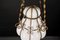 Mid-Century Venetian Brass and Mouth Blown Murano White Glass Chandelier, 1940s 18