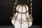 Mid-Century Venetian Brass and Mouth Blown Murano White Glass Chandelier, 1940s, Image 18