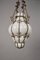Lámpara de araña veneciana Mid-Century de latón soplado y cristal de Murano blanco, años 40, Imagen 2
