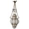 Mid-Century Venetian Brass and Mouth Blown Murano White Glass Chandelier, 1940s 1