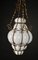 Mid-Century Venetian Brass and Mouth Blown Murano White Glass Chandelier, 1940s 14