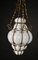 Venezianischer Mid-Century Kronleuchter aus mundgeblasenem weißem Muranoglas & Messing, 1940er 14