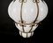 Mid-Century Venetian Brass and Mouth Blown Murano White Glass Chandelier, 1940s 19