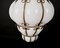 Mid-Century Venetian Brass and Mouth Blown Murano White Glass Chandelier, 1940s, Image 19