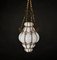 Mid-Century Venetian Brass and Mouth Blown Murano White Glass Chandelier, 1940s 13