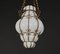 Lámpara de araña veneciana Mid-Century de latón soplado y cristal de Murano blanco, años 40, Imagen 16