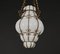 Mid-Century Venetian Brass and Mouth Blown Murano White Glass Chandelier, 1940s 16