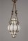 Mid-Century Venetian Brass and Mouth Blown Murano White Glass Chandelier, 1940s 4