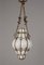 Mid-Century Venetian Brass and Mouth Blown Murano White Glass Chandelier, 1940s, Image 4