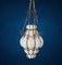 Lámpara de araña veneciana Mid-Century de latón soplado y cristal de Murano blanco, años 40, Imagen 11