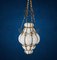 Mid-Century Venetian Brass and Mouth Blown Murano White Glass Chandelier, 1940s 11