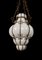Mid-Century Venetian Brass and Mouth Blown Murano White Glass Chandelier, 1940s, Image 8