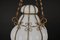 Venezianischer Mid-Century Kronleuchter aus mundgeblasenem weißem Muranoglas & Messing, 1940er 20
