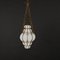 Mid-Century Venetian Brass and Mouth Blown Murano White Glass Chandelier, 1940s, Image 10