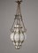 Lámpara de araña veneciana Mid-Century de latón soplado y cristal de Murano blanco, años 40, Imagen 17