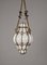 Mid-Century Venetian Brass and Mouth Blown Murano White Glass Chandelier, 1940s 15