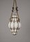 Mid-Century Venetian Brass and Mouth Blown Murano White Glass Chandelier, 1940s, Image 15