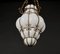 Mid-Century Venetian Brass and Mouth Blown Murano White Glass Chandelier, 1940s 5
