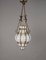 Mid-Century Venetian Brass and Mouth Blown Murano White Glass Chandelier, 1940s, Image 7