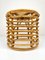 Italian Bamboo and Wicker Round Pouf Stool by Franco Albini, 1960s 5