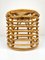 Italian Bamboo and Wicker Round Pouf Stool by Franco Albini, 1960s, Image 5
