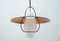 Mid-Century Modern Opal Glass Pendant with Copper Shield and Copper Mount, 1950s 7