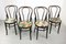 Chaises de Salle à Manger No. 18 Vintage en Velours par Michael Thonet, Set de 4 1