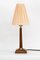 Art Deco Wood Table Lamp with Fabric Shade, Vienna, 1920s 2