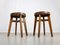 Mid-Century Brown Leatherette Stool, Set of 2, Image 2