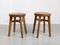 Mid-Century Brown Leatherette Stool, Set of 2, Image 1