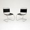 Leather & Steel MR10 Chairs by Mies Van Der Rohe, 1950s, Set of 2 1
