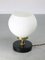 Lampe de Bureau Mid-Century en Laiton et Opaline 1