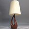 Table Lamp in Teak with Fabric Shade, 1950s 3