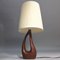 Table Lamp in Teak with Fabric Shade, 1950s, Image 3